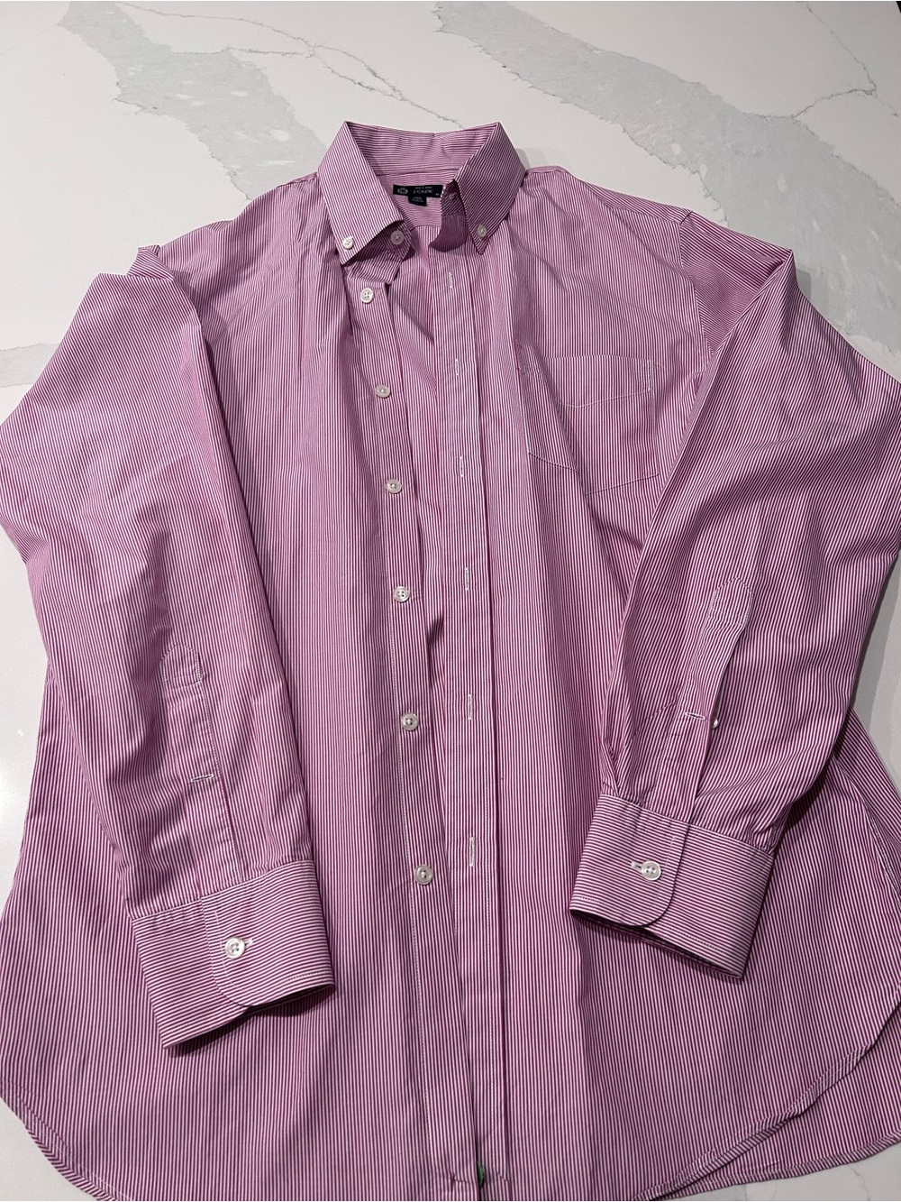 J. Crew Men's Pink Striped Button-Down Shirt